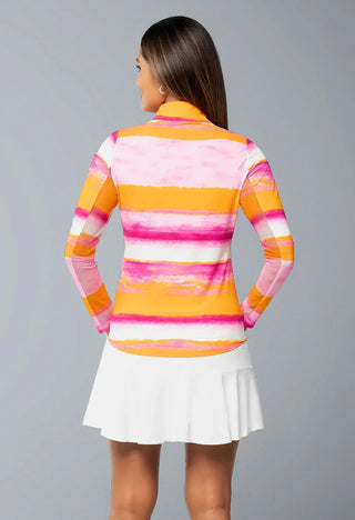 Ibkül - Amy Print Long Sleeve Mock Neck Top – 10088
