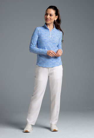 Ibkül - Landon Stripe II Print Long Sleeve Mock Neck Top – 10164