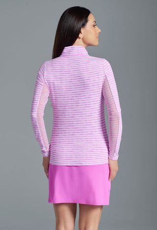 Ibkül - Landon Stripe II Print Long Sleeve Mock Neck Top – 10164