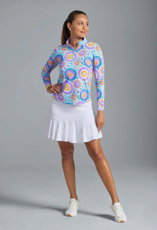 Ibkül - Leona Print Long Sleeve Mock Neck Top – 10933