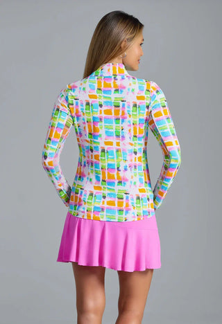 Ibkül - Tatiana Print Long Sleeve Mock Neck Top – 10937