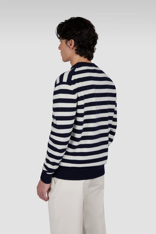Paul & Shark - Chandail rayé col rond de laine Re-Wool