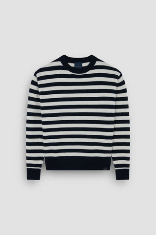 Paul & Shark - Chandail rayé col rond de laine Re-Wool