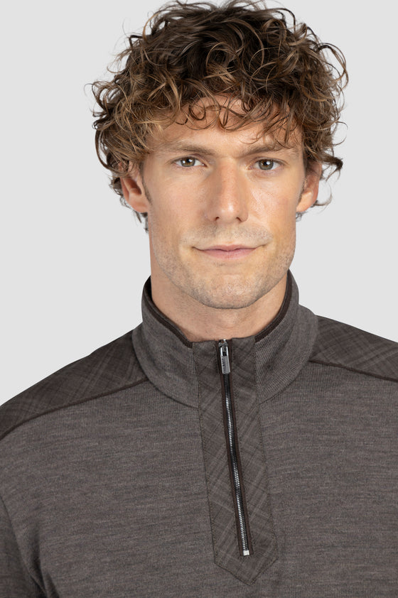 Paul & Shark - Chandail col zip de laine avec appliqués Loro Piana Rain System©