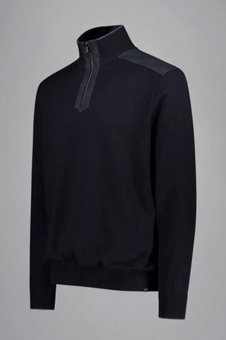 Paul & Shark - Chandail col zip de laine avec appliqués Loro Piana Rain System©
