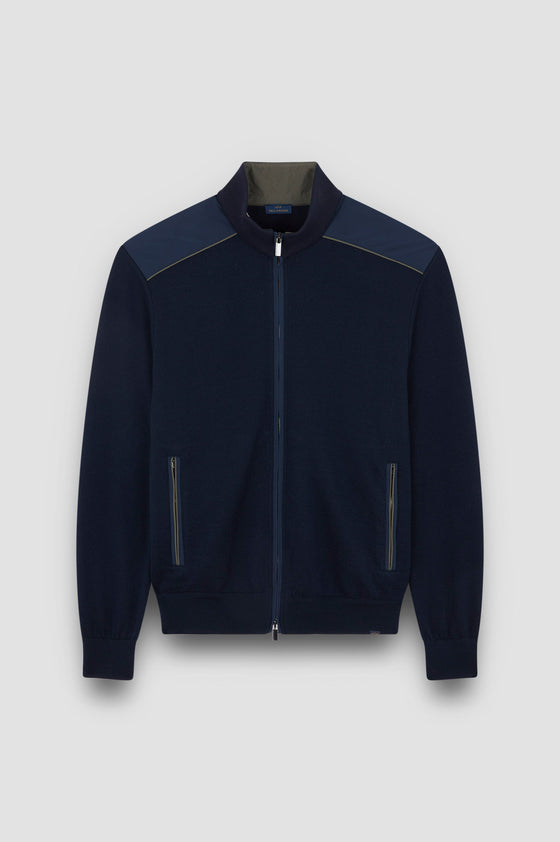 Paul & Shark - Cardigan de laine Typhoon Platinum
