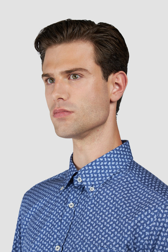 Paul & Shark - Chemise paisley de poplin de coton