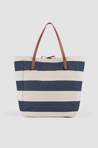 Paul & Shark - Striped cotton canvas beach bag