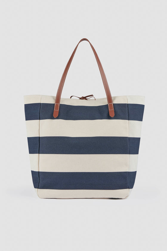 Paul & Shark - Sac de plage rayé de canvas de coton