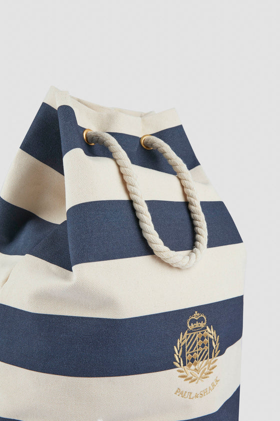 Paul & Shark - Sac baluchon rayé de canvas de coton