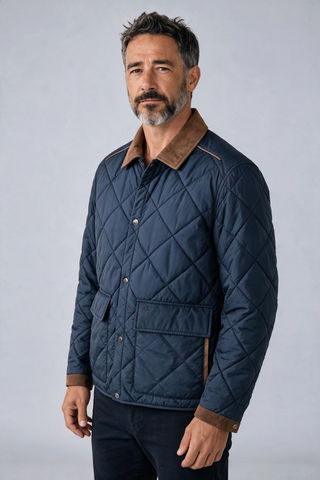 Paul & Shark - Manteau matelassée à col chemise avec détails en Alcantara®