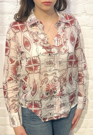 VLT's by Valentina's - 24-112 - Blouse florale manches longues de coton