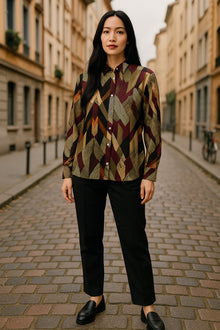  VLT's by Valentina's - 24-518/B - Blouse à motifs manches longues de viscose