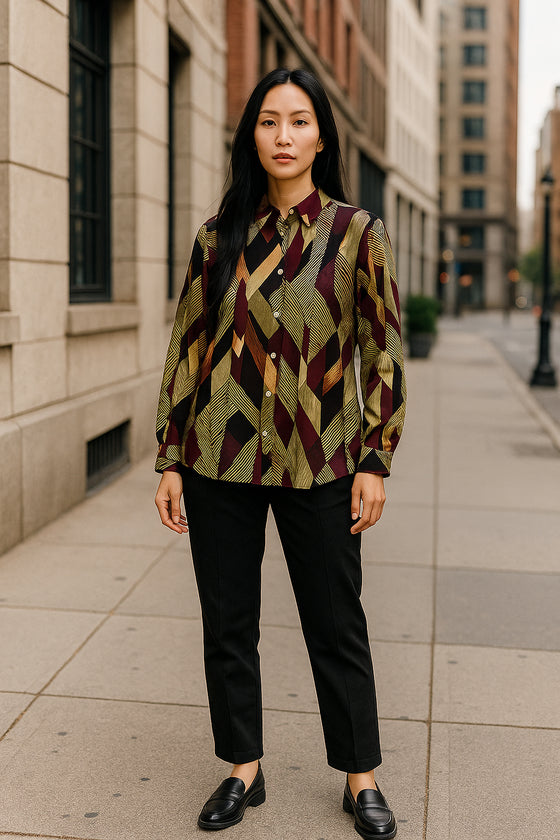 VLT's by Valentina's - 24-518/B - Blouse à motifs manches longues de viscose