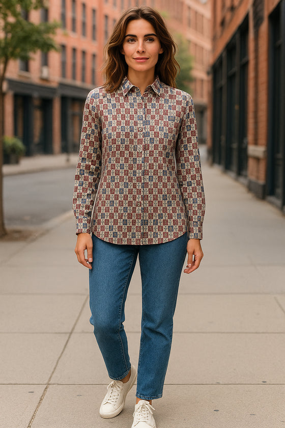 VLT's by Valentina's - 24-606 - Blouse à motifs manches longues de viscose