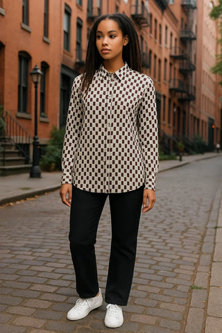 VLT's by Valentina's - 24-623 - Blouse à motifs manches longues de viscose