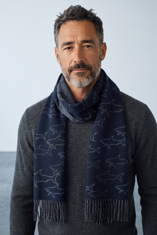 Paul & Shark - Wool scarf with sharks