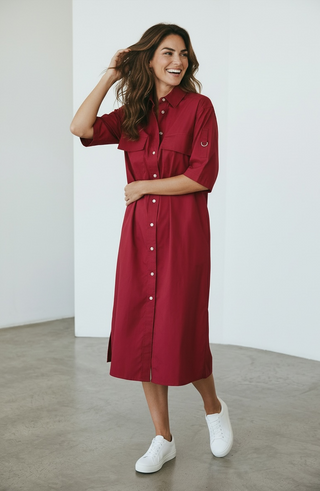 VLT's by Valentina's - 25-316 - Long cotton safari dress
