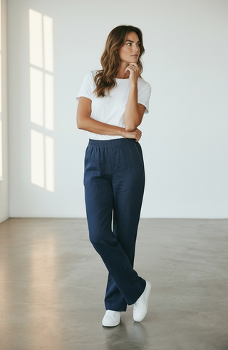 VLT's by Valentina's - 25-41M - Linen pants with elastic waistband
