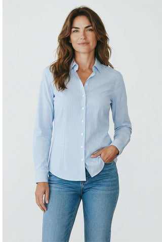 VLT's by Valentina's - 25-901 - Striped long-sleeve blouse made of stretch cotton