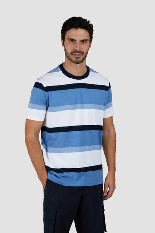 Paul & Shark - Short-sleeved striped mercerized cotton T-shirt