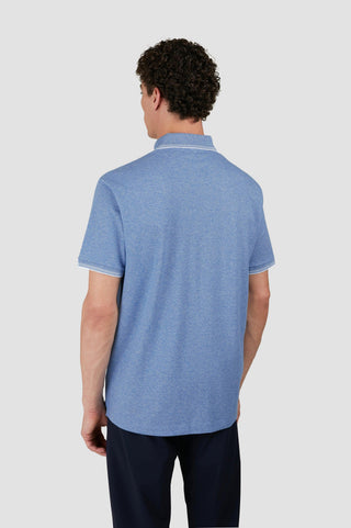 Paul & Shark - Short-sleeved cotton pique polo shirt with striped collar