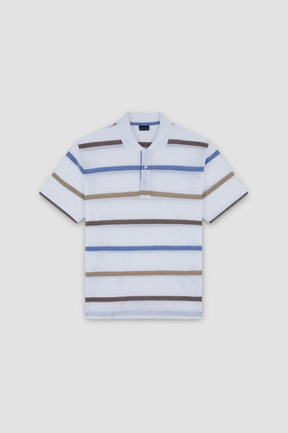 Paul & Shark - Striped short-sleeve polo shirt in piqué cotton