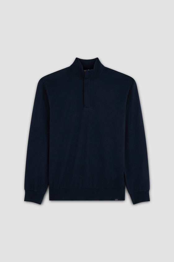 Paul & Shark - Chandail col zip de laine avec Alcantara®