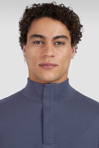 Paul & Shark - Summer wool zip collar sweater with Alcantara®