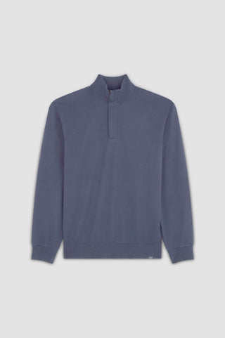 Paul & Shark - Summer wool zip collar sweater with Alcantara®