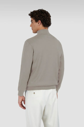 Paul & Shark - Summer wool zip collar sweater with Alcantara®