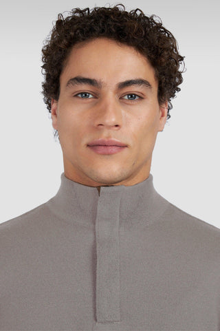 Paul & Shark - Summer wool zip collar sweater with Alcantara®