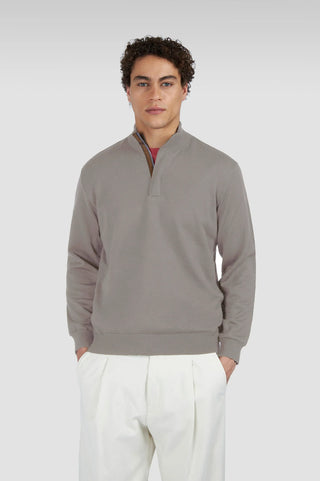 Paul & Shark - Summer wool zip collar sweater with Alcantara®