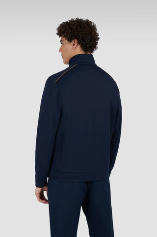 Paul & Shark - Stretch Cardigan Typhoon Platinum with Alcantara