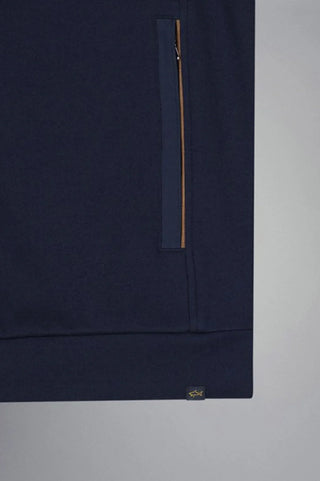 Paul & Shark - Stretch Cardigan Typhoon Platinum with Alcantara