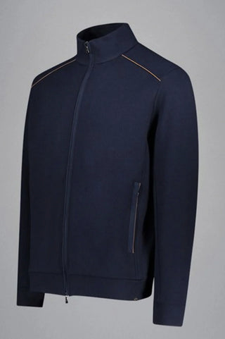 Paul & Shark - Stretch Cardigan Typhoon Platinum with Alcantara