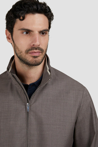 Paul & Shark - Wool and silk bomber Loro Piana Green Storm System™