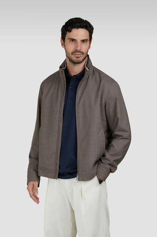 Paul & Shark - Wool and silk bomber Loro Piana Green Storm System™