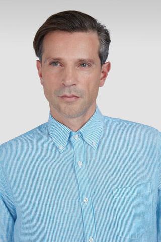 Paul & Shark - Striped Long Sleeve Linen Shirt