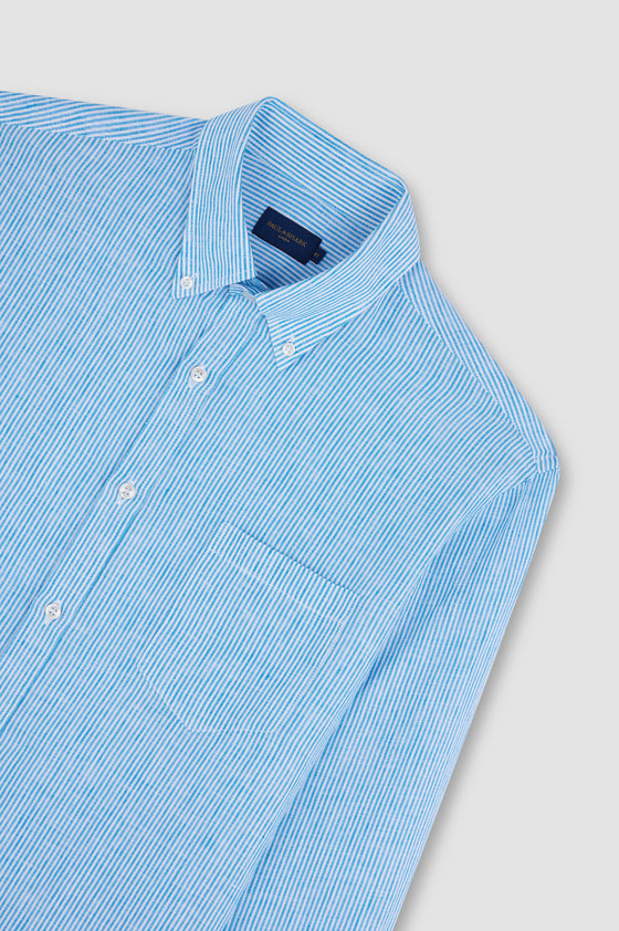 Paul & Shark - Chemise de lin manches longues à rayures