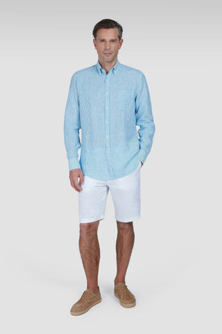 Paul & Shark - Striped Long Sleeve Linen Shirt