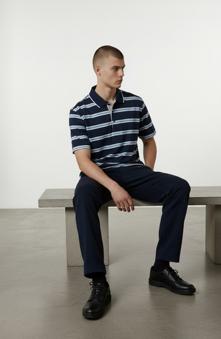 Paul & Shark - Polo rayé manches courtes coton double mercerisé