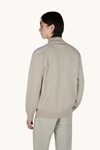 Paul & Shark - Chandail col zip de coton Fresco avec appliqués de lin