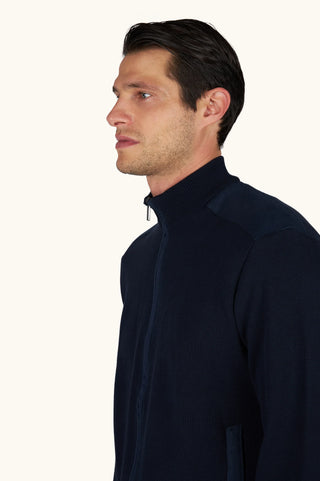 Paul & Shark - Cardigan de coton Fresco avec appliqués de lin