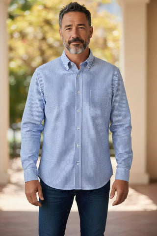 Paul & Shark - Striped Cotton Shirt Silver Collection