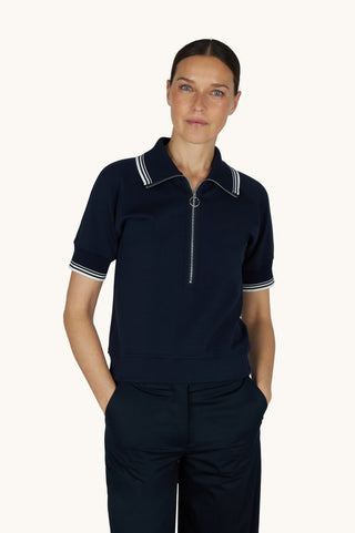Paul & Shark Ladies - Short Sleeve Cotton XSoft Zip Polo Shirt