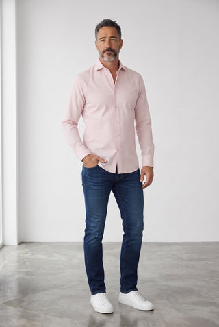 Emanuel Berg - Byron - Long-sleeved checked shirt Albini 4Flex - Modern Fit - Bright Pink