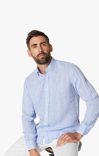 34 Heritage - Linen Chambray Shirt Hawaiian Ocean - LE CAPITAINE D'A BORD