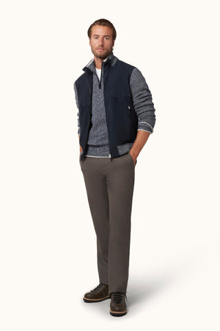 Paul & Shark - Suede cardigan with wool and cashmere knitwear