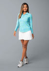 Ibkül - Colette Print Adjustable Length Long Sleeve Polo - 48090